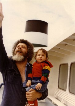 Dad and me on the ferry ride from Seattle to Bainbridge on our way to La Push ~1982